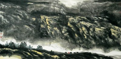 2015年西行漫记-西山牧归图（139x34.5)